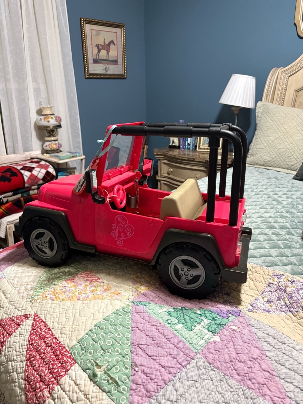 Our Generation Bundle Pink Toy Jeep - Horse- and 3- Dolls